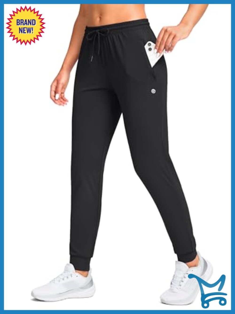 Women's Joggers with Zipper Pockets Tapered Sweatpants